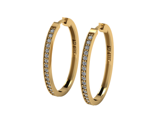 Arracadas Ovaladas con Diamantes Maxi