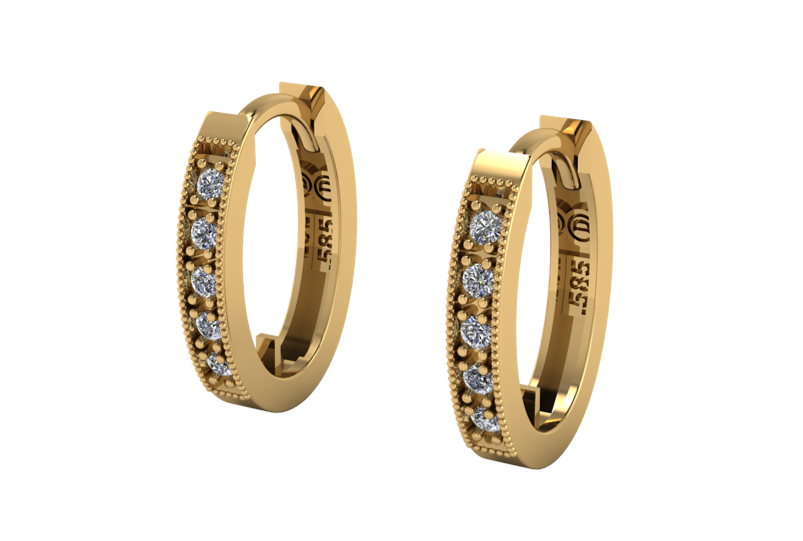 Arracadas Ovaladas con Diamantes Mini