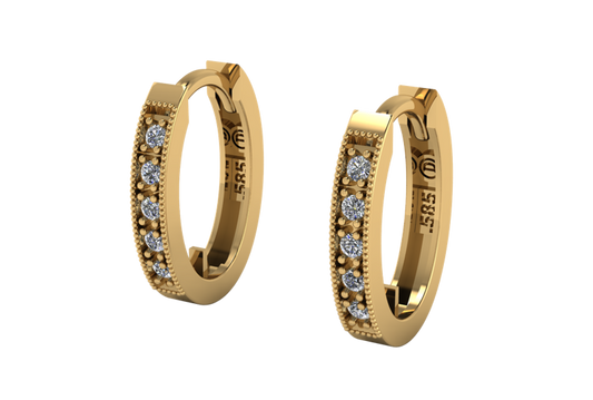 Arracadas Ovaladas con Diamantes Mini