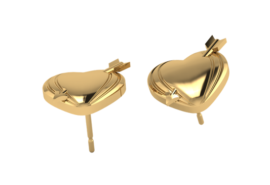 Aretes de Corazón Flechado