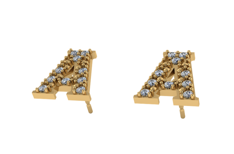 Aretes de Letras con Diamantes