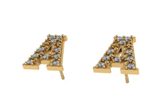 Aretes de Letras con Diamantes