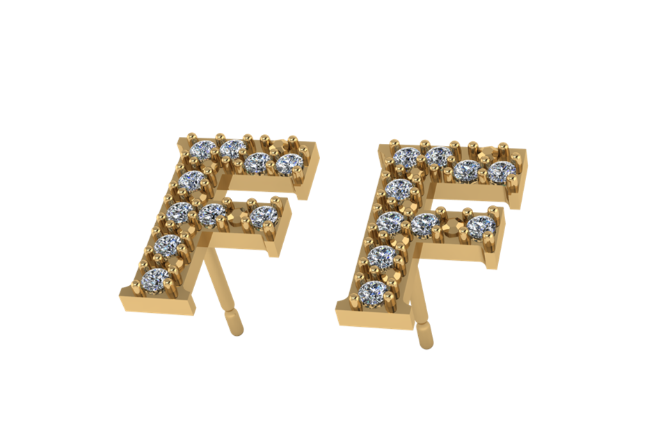 Aretes de Letras con Diamantes