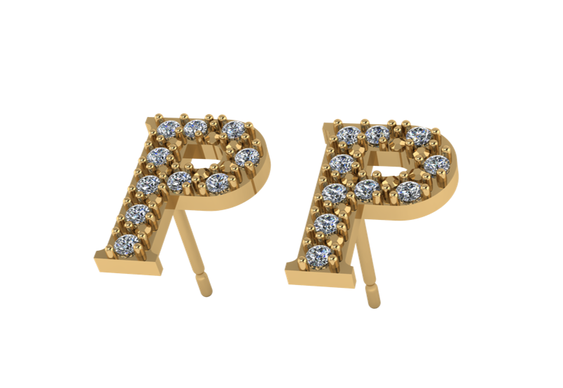 Aretes de Letras con Diamantes