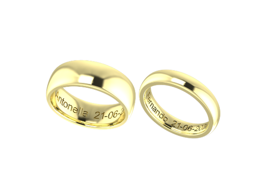 Set Matrimonial de Bandas Curvas