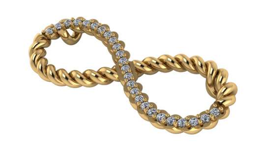 Collar de Infinito Corchado con diamantes