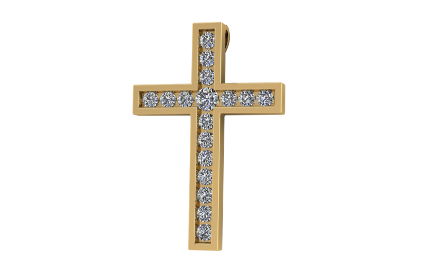 Colgante de Cruz Canal de Diamantes