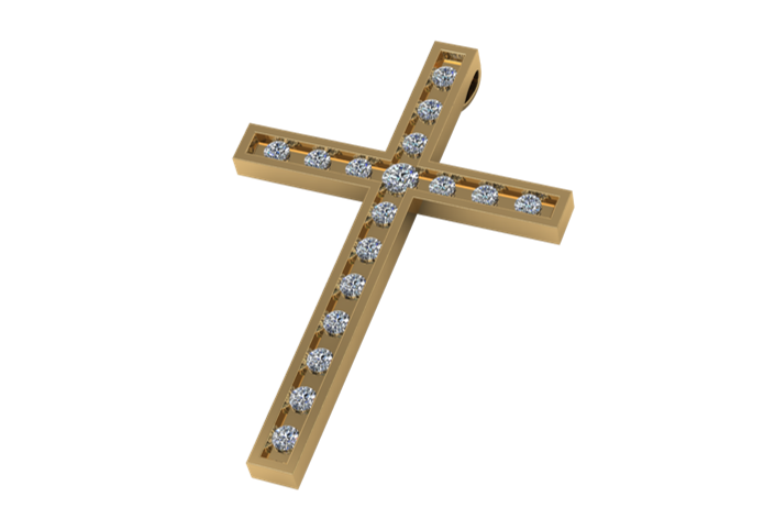 Colgante de Cruz Canal de Diamantes Maxi