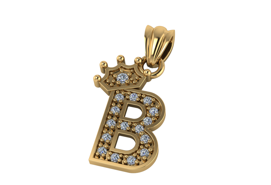 Colgante de Letra con Corona