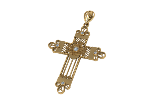 Colgante de Cruz Filigrana Vertical