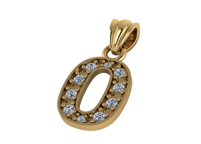 Colgante de Numeros con Diamantes