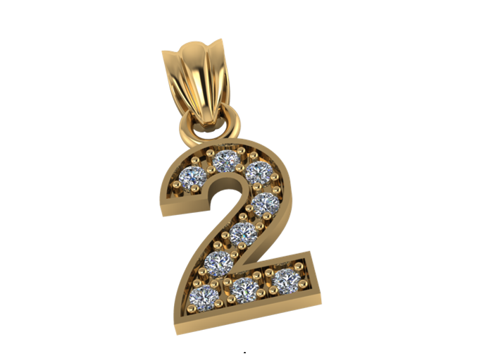 Colgante de Numeros con Diamantes