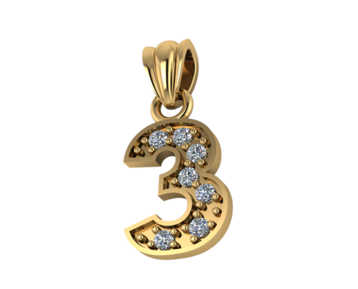 Colgante de Numeros con Diamantes