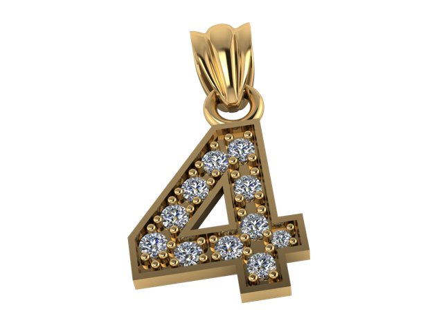 Colgante de Numeros con Diamantes
