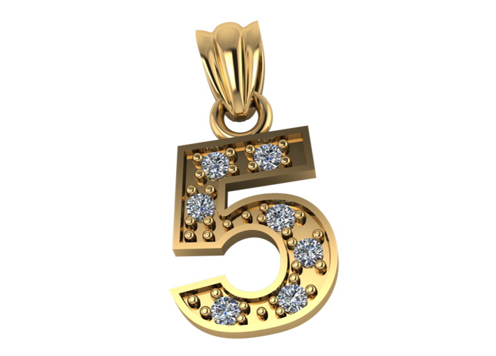 Colgante de Numeros con Diamantes