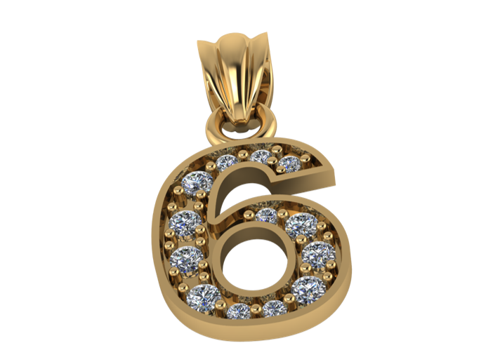 Colgante de Numeros con Diamantes
