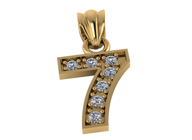 Colgante de Numeros con Diamantes