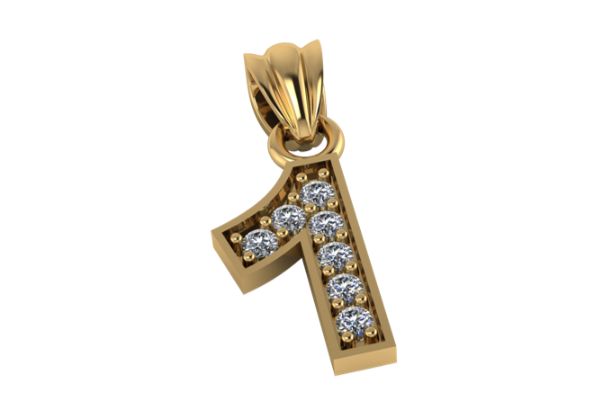 Colgante de Numeros con Diamantes