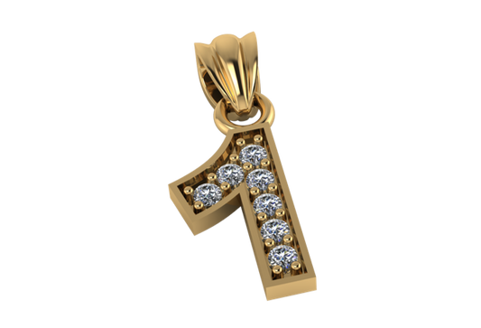 Colgante de Numeros con Diamantes