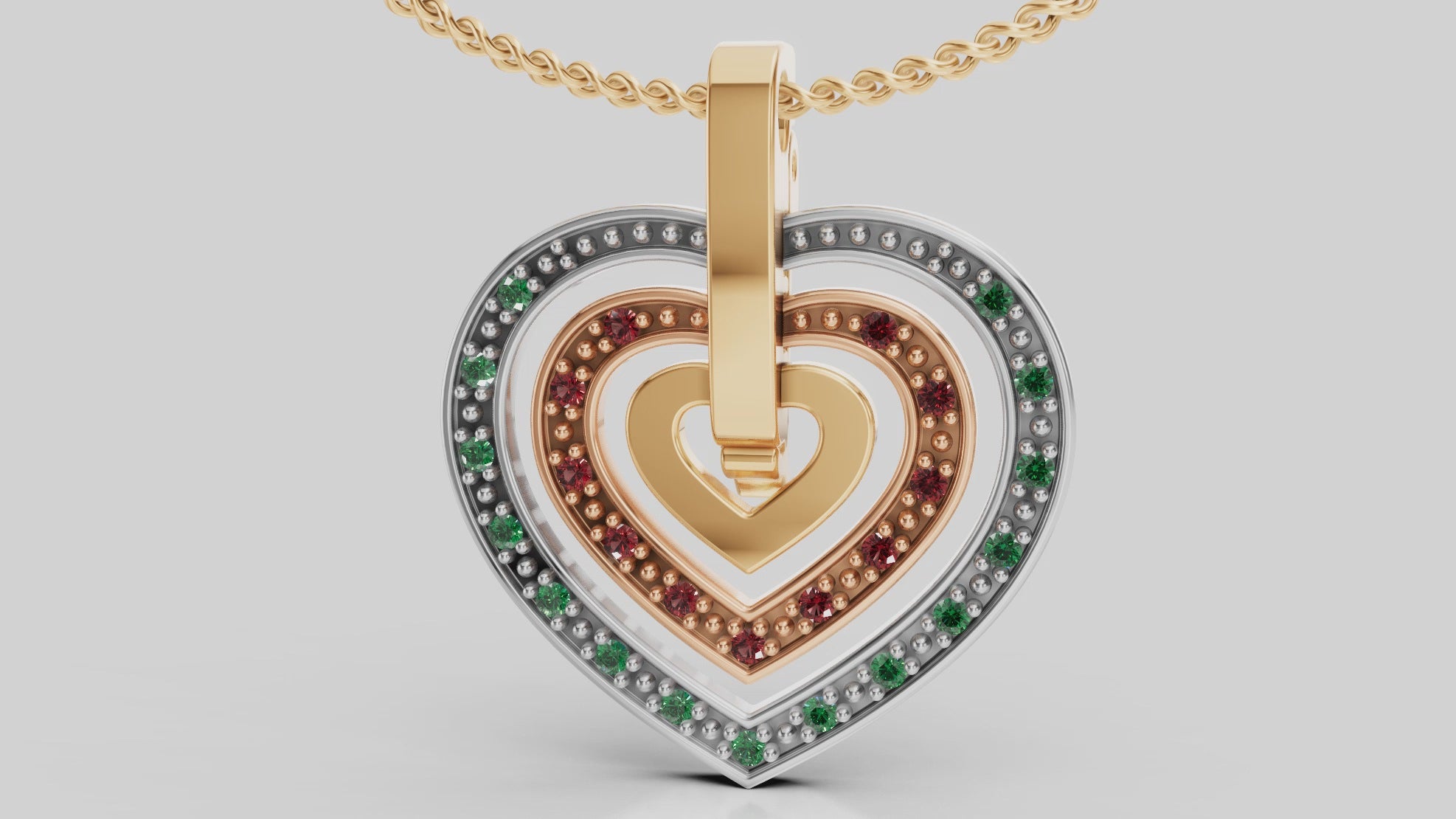 Colgante Tres Corazones Armable