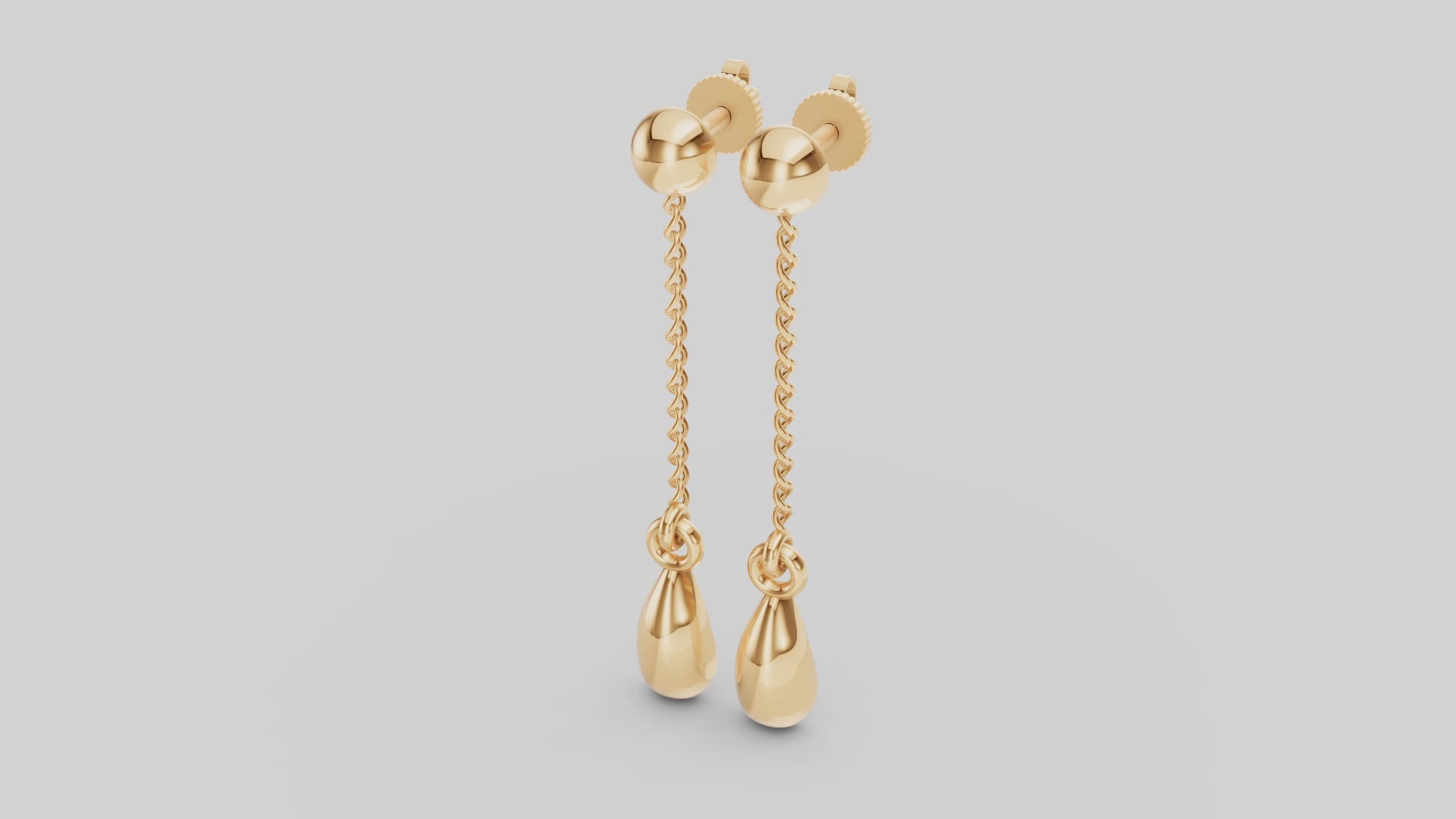 Drop Earrings with Chain