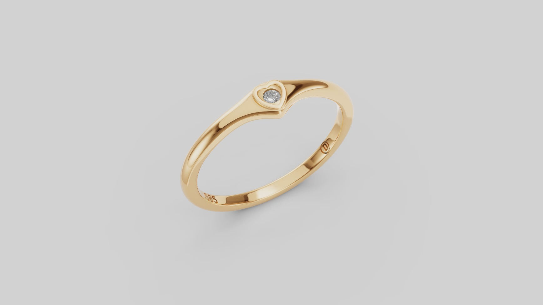 Anillo Tiara de Corazón con Brillante