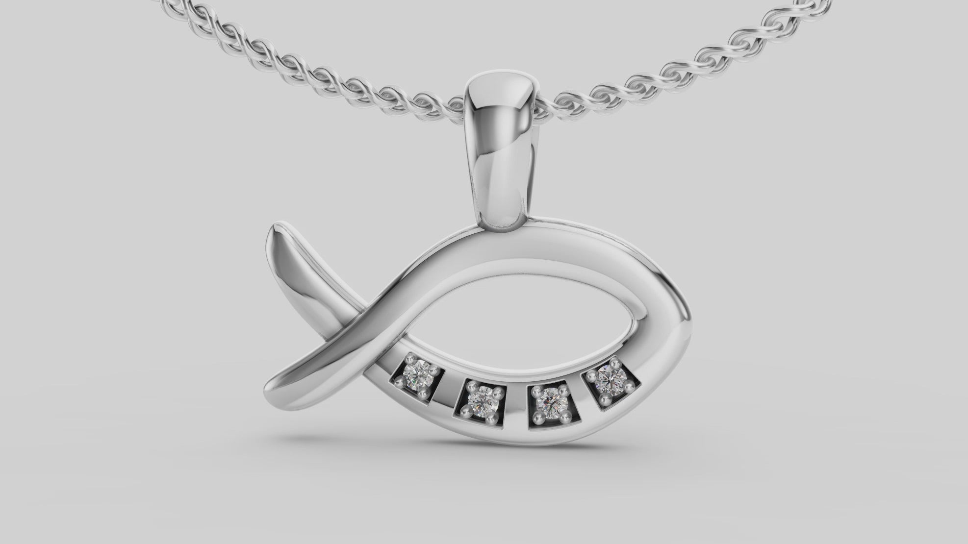 Colgante Ichthys con diamantes