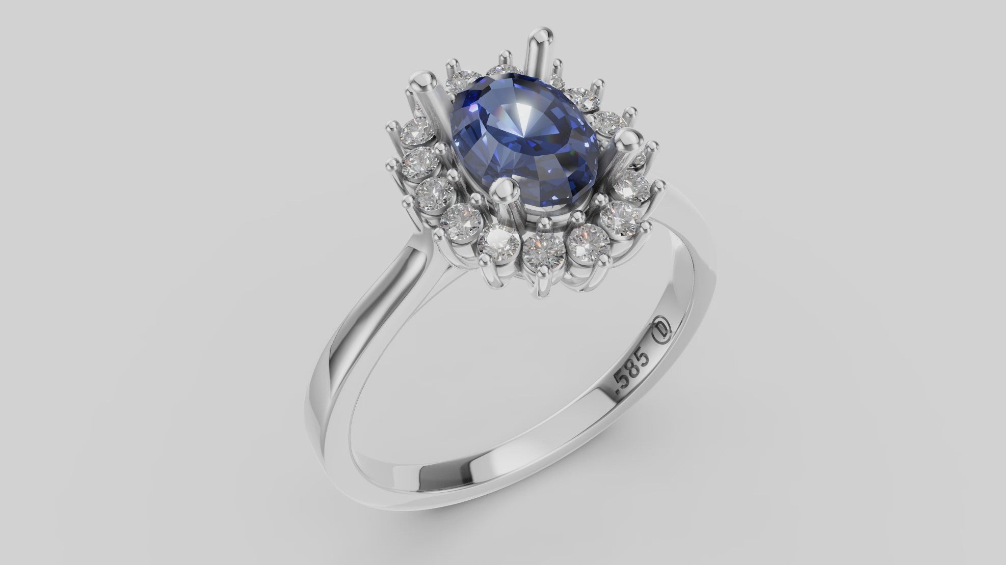 Anillo de Zafiro con Diamantes
