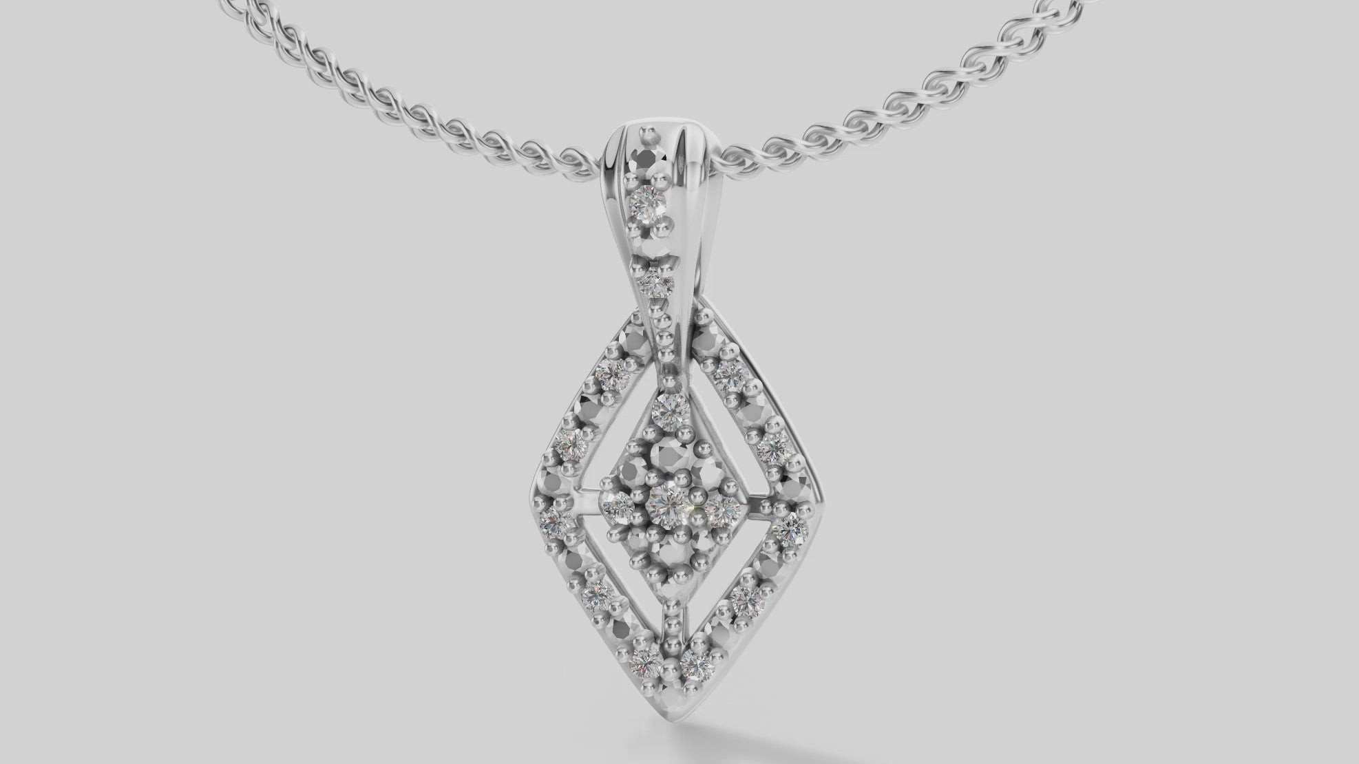 Colgante de Rombo con Diamantes