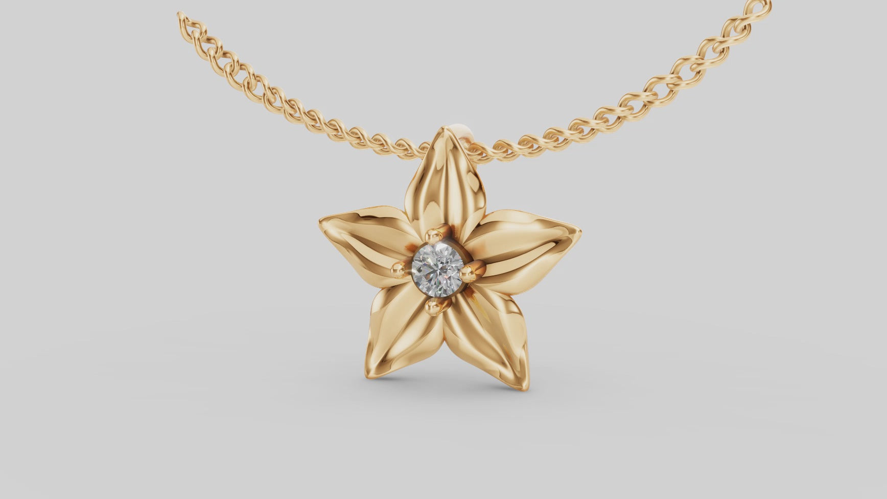 Colgante de Flor de Jazmín con Diamante