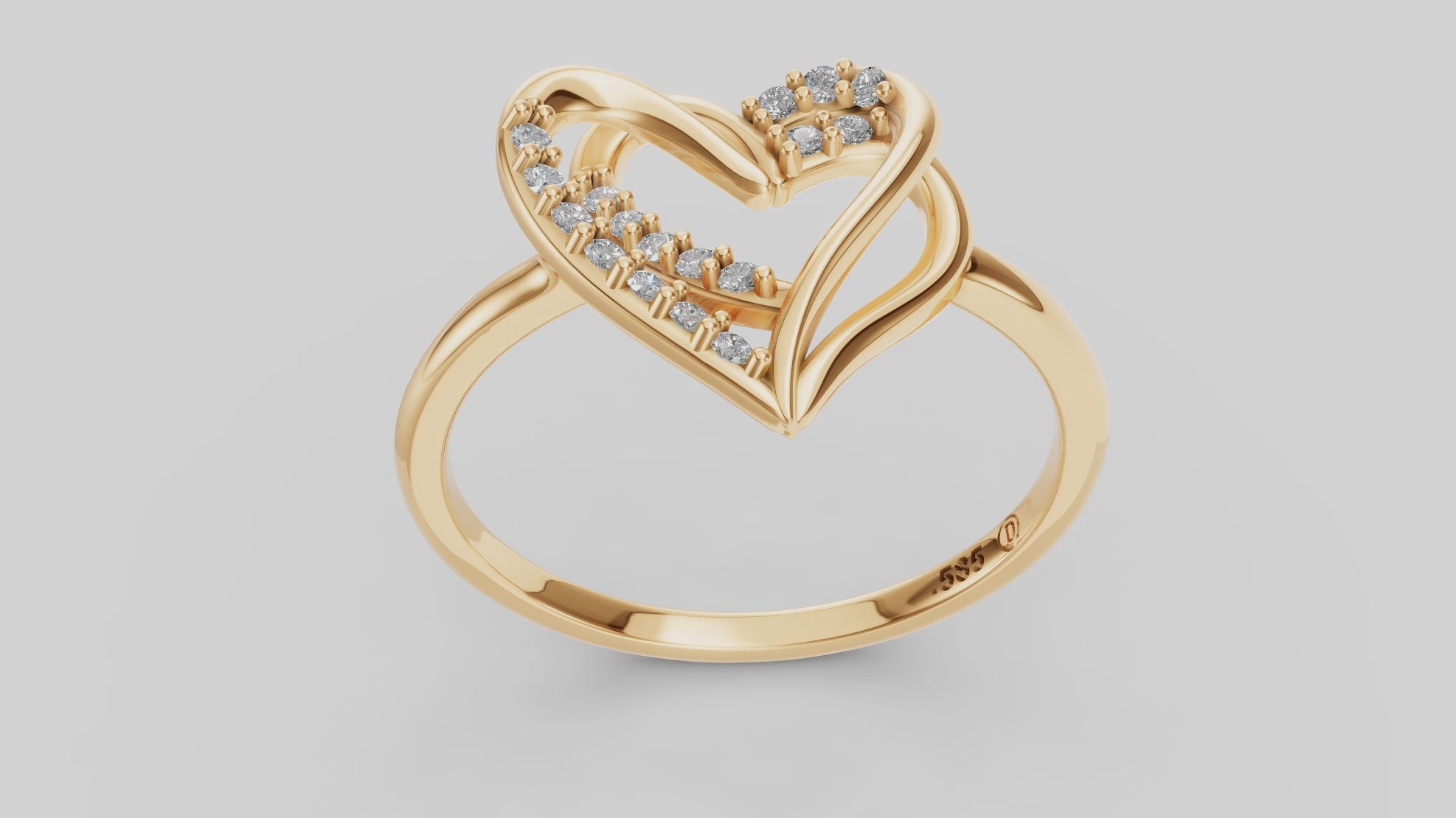 Anillo Corazones Cruzados