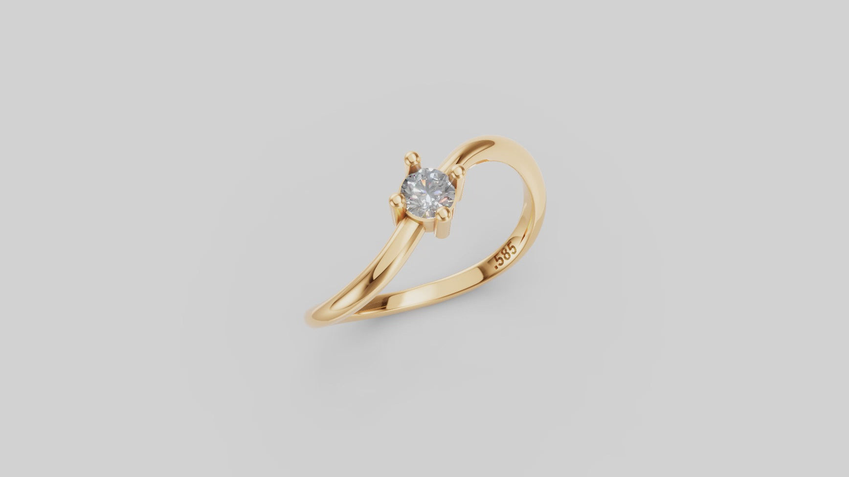 Anillo de Banda Curva Sola Stella