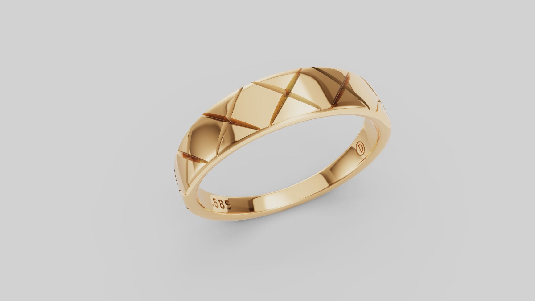 Anillo con Patrón de Diamantes