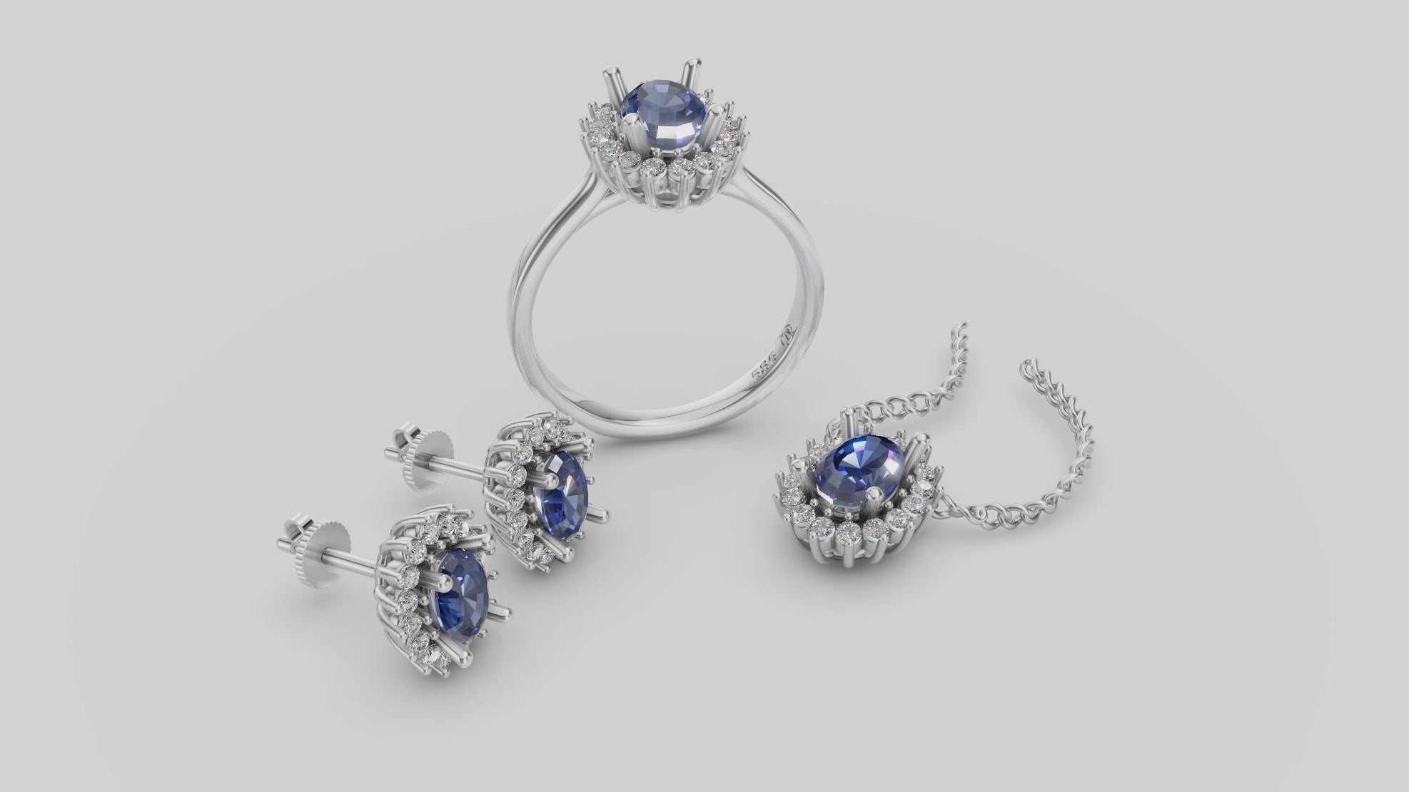 Sapphire and Diamond Set
