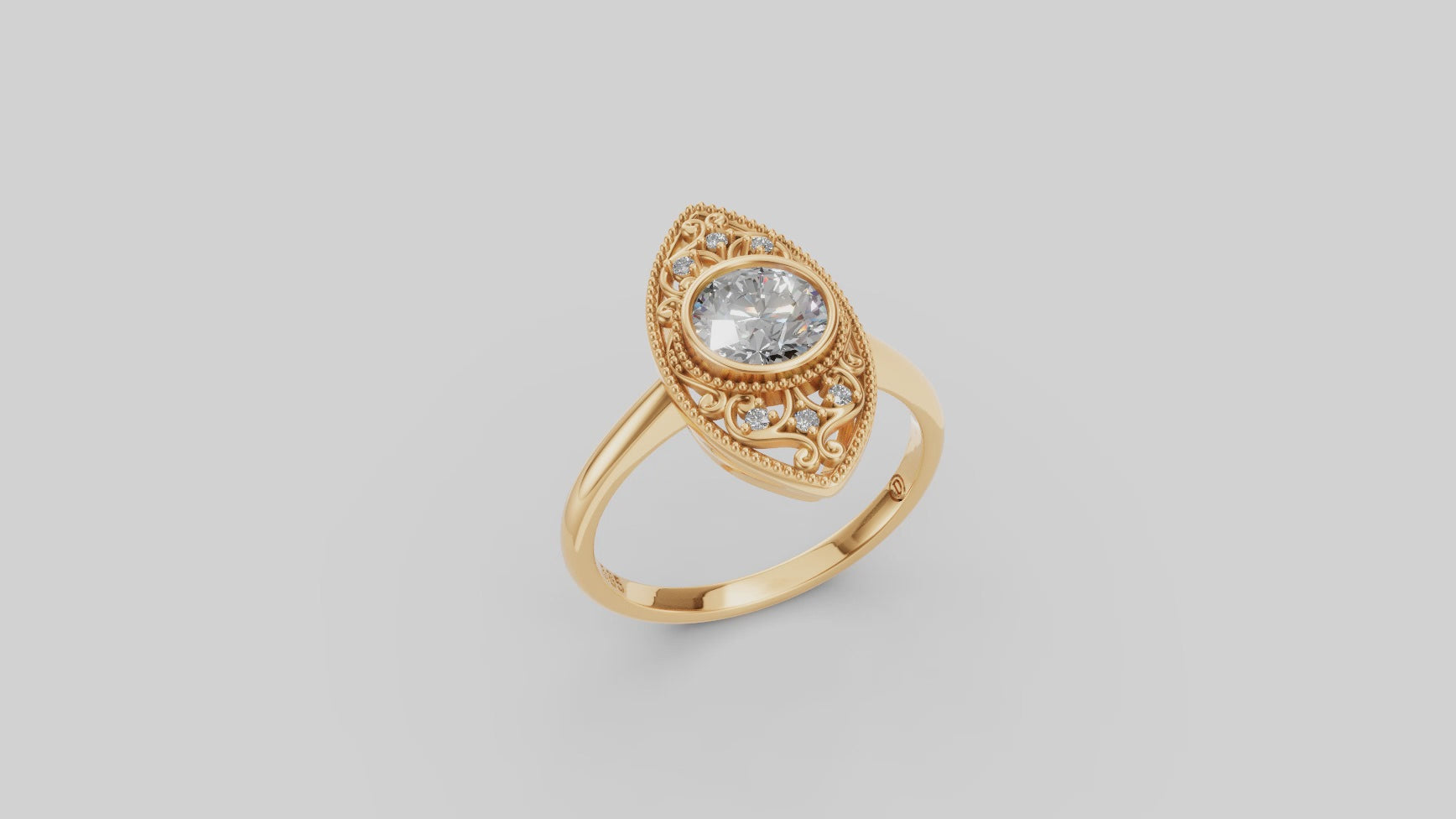 Anillo de Óvalo Calado Victoriano