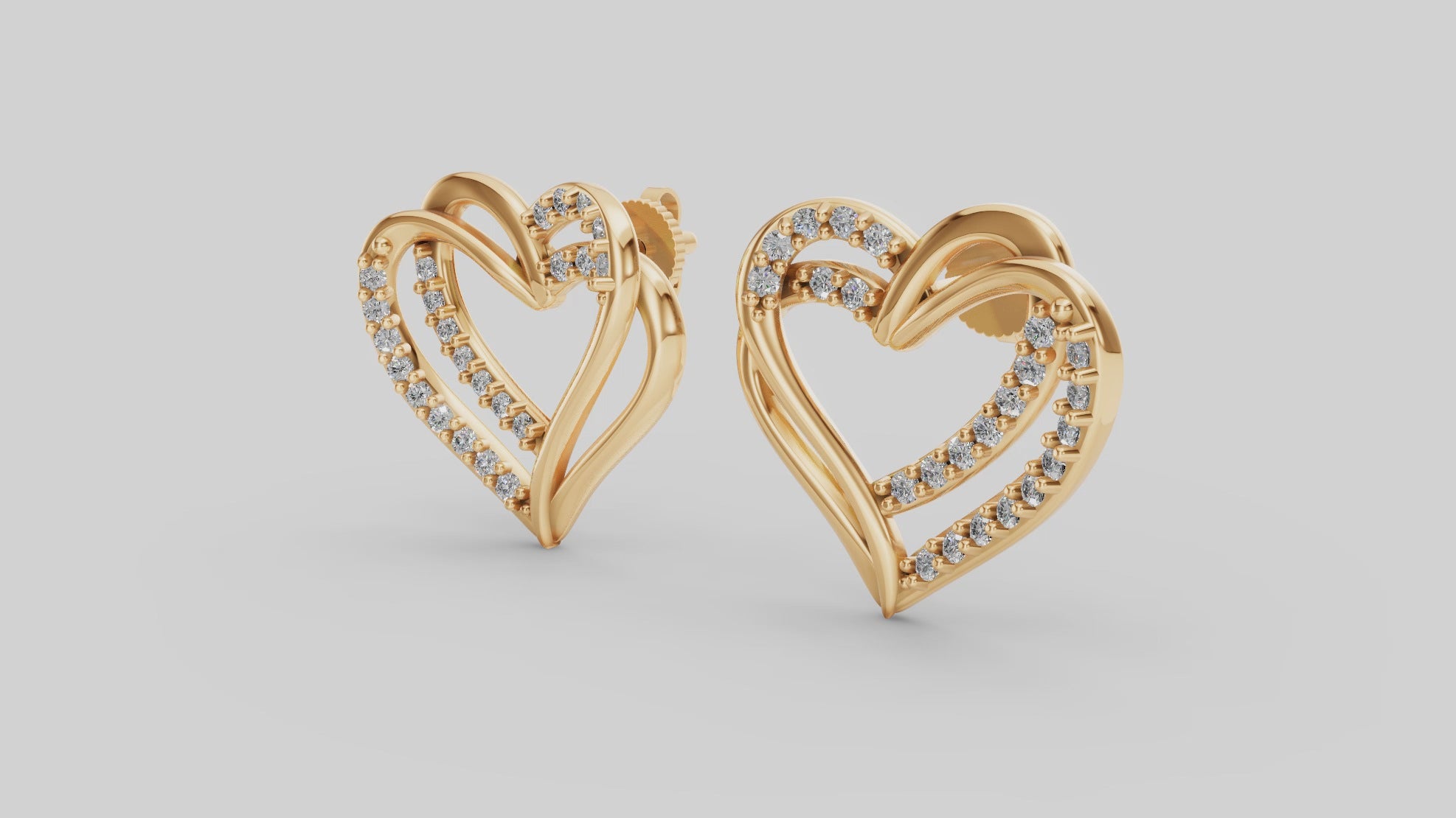 Crossed Heart Earrings