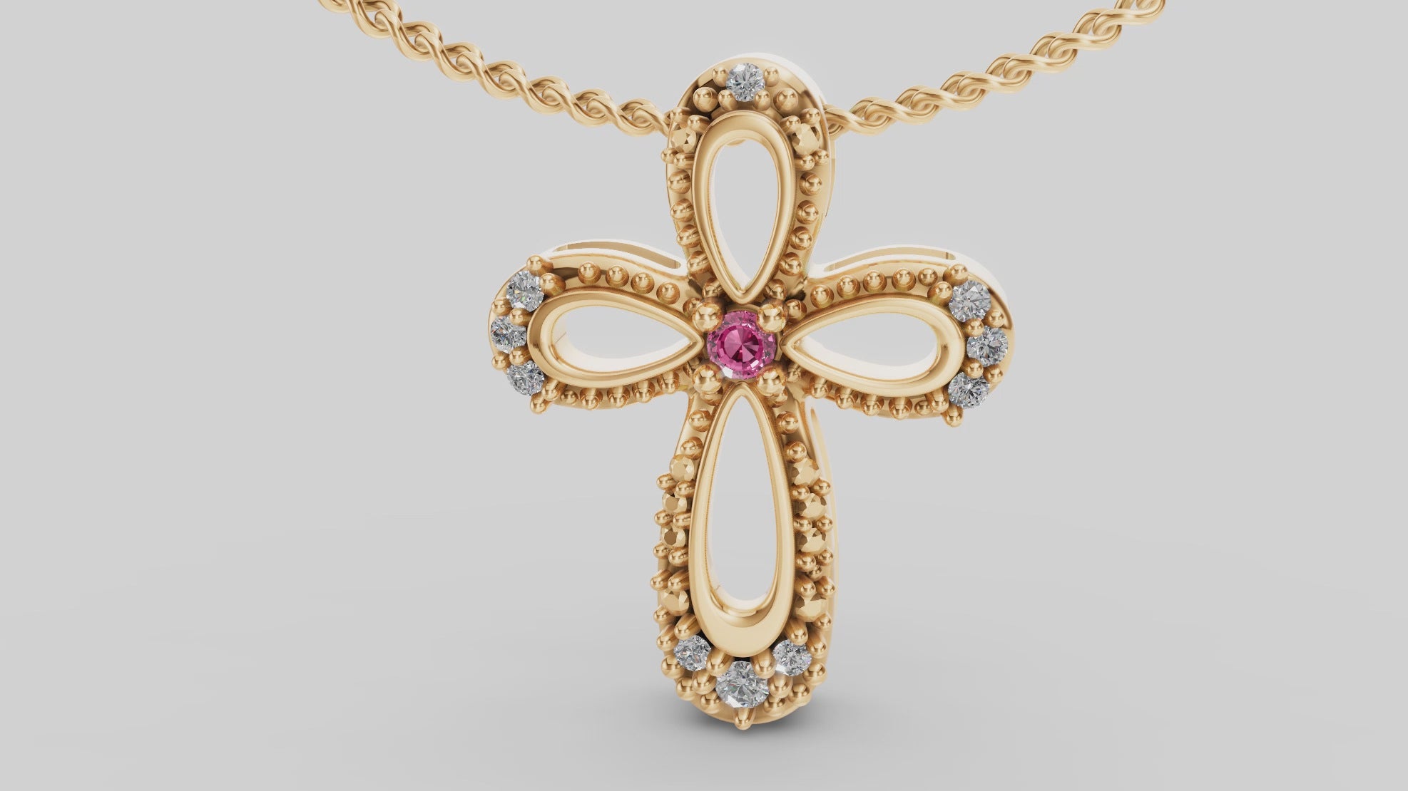 Colgante Cruz Con Diamantes