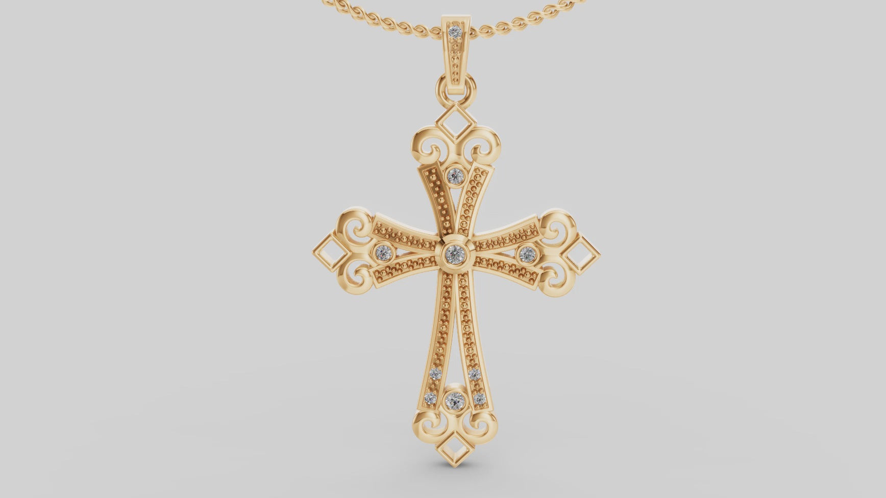 Colgante de Cruz Flor de Lis