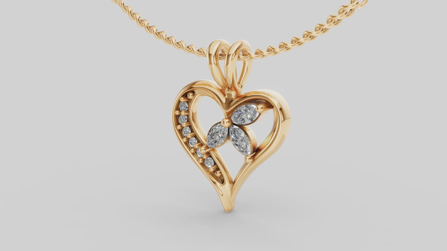 Colgante Corazón con Flor