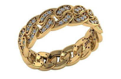 Anillo de Cadena con diamantes