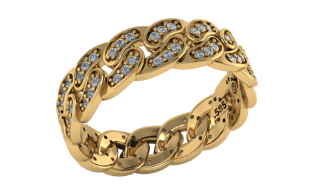 Anillo de Cadena con diamantes