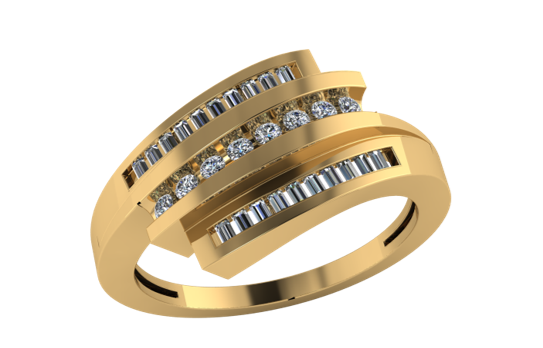 Anillo de Baguettes y Redondos en Lineas