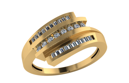 Anillo de Baguettes y Redondos en Lineas