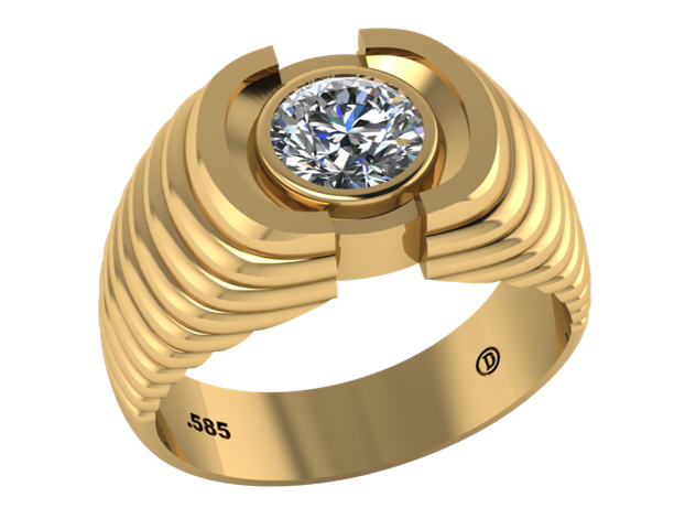 Anillo de Caballero con Laterales Texturizados