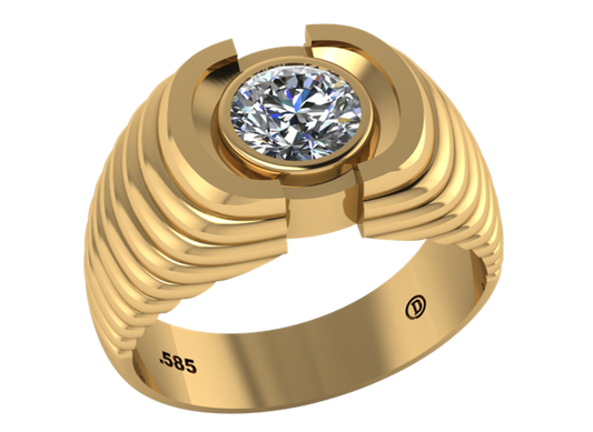 Anillo de Caballero con Laterales Texturizados