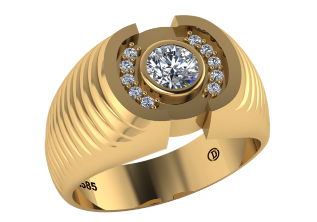 Anillo de Caballero con Detalle de Brillantes