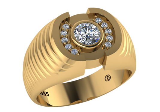 Anillo de Caballero con Detalle de Brillantes