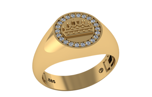 Anillo de Sello con Diamantes