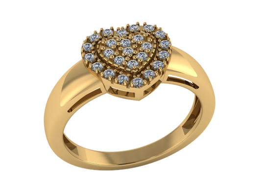 Anillo Corazón Radiante