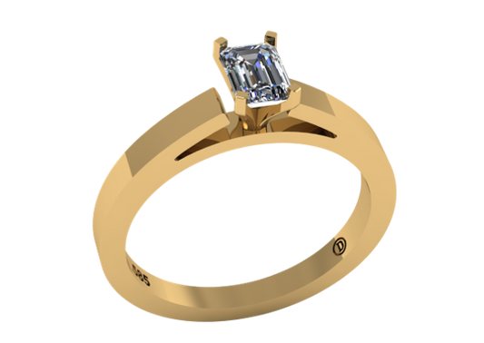 Anillo de Compromiso con Diamante Esmeralda